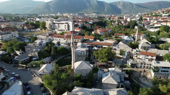 Aerial Mostar City Streets