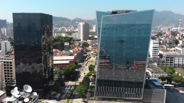 Modern Buildings, Architecture, Skyscrapers (Rio De Janeiro, Brazil) Aerial View, Drone Footage