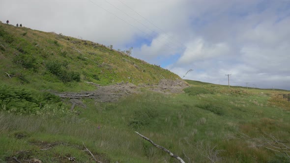 Green hill on a cloudy day