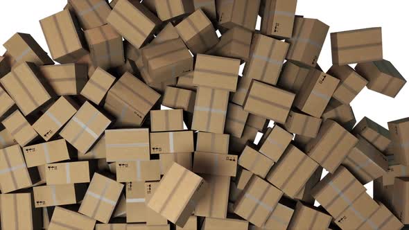 Falling Corrugated Cardboard Boxes