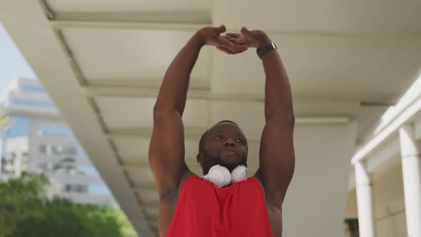 Man exercising in an urban setting