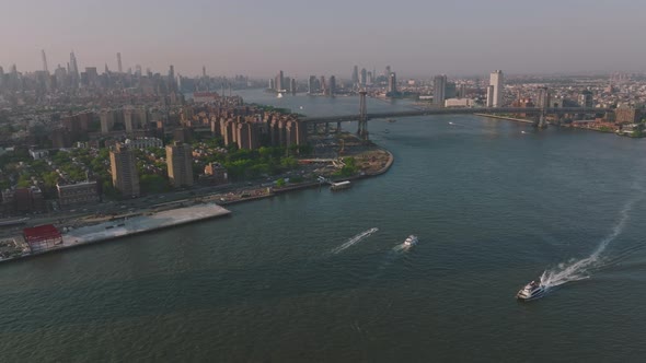 New York City Manhattan Bridge at Sunset