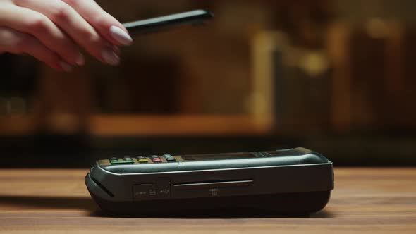 Paying with Smartphone Closeup