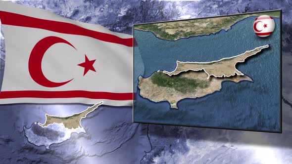 Northern Cyprus Flag And Map Animation