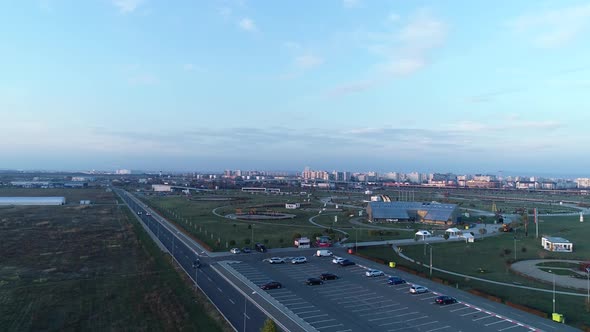 Flying Over The City 4k