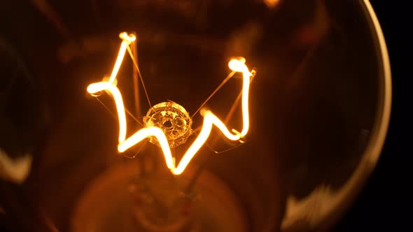 4K - Incandescent lamp. macro