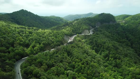 Mountain Winding Zig Zag Road