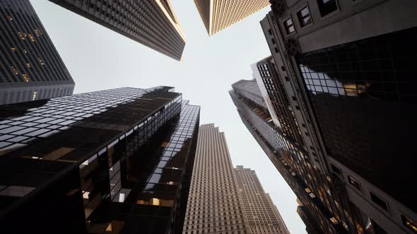 Below View on the Skyscrappers in Chicago