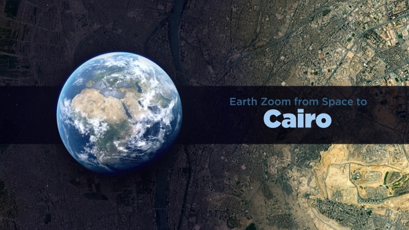 Cairo (Egypt) Earth Zoom to the City from Space