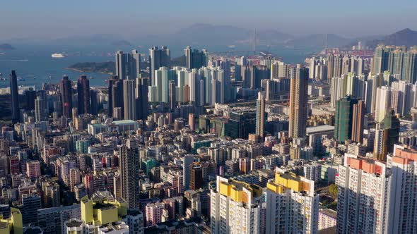 Top view of Hong Kong city