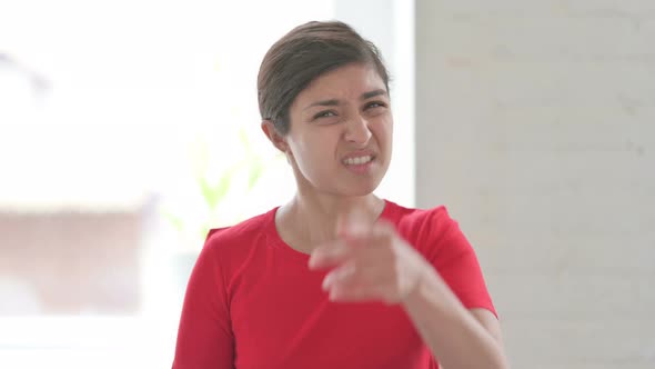 Portrait of Indian Woman Feeling Angry Fighting