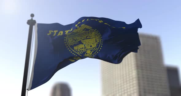 Oregon state flag waving