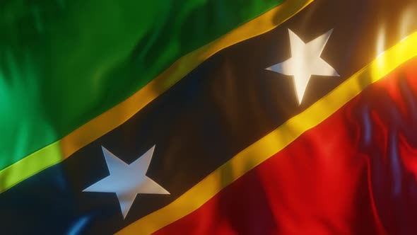 Saint Kitts and Nevis Flag with Edge Bump