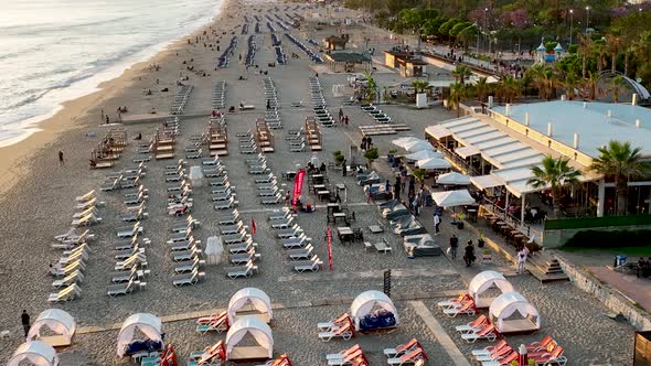 Bar by the sea aerial view 4 K Turkey Alanya