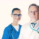 Professional Mature Doctor And Smilling Nurse Look At Camera And Show Thumbs Up  - VideoHive Item for Sale