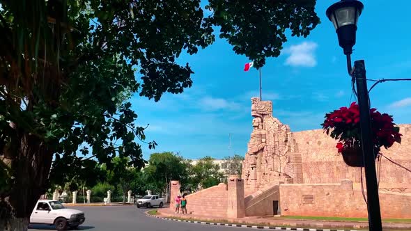 Timelapse in Monumento a la Patria in the city of Merida in México