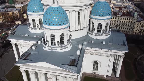 Aerial View of Trinity Cathedral Orthodox Church, St. Petersburg, Russia