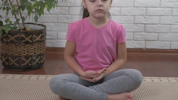 Healthy child yoga position. 