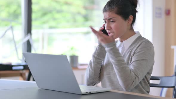 Angry Indian Woman Arguing on Smartphone