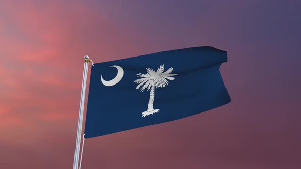 Flag Of South Carolina Waving 4k