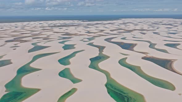 Drone Retreats, Revealing Huge Amount Of Lagoons, Paradise In Brazil