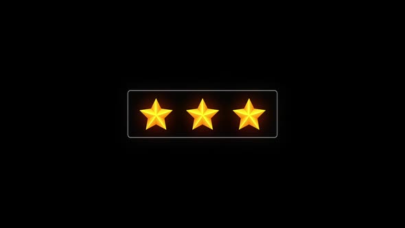 3 Star Rating Review Animation with Line Box