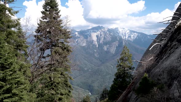 Approaching Castle Rocks peak in Sequoia National Park, California, Dolly in shot