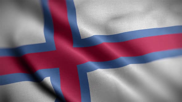 Faroe Island Flag Textured Waving Close Up Background HD