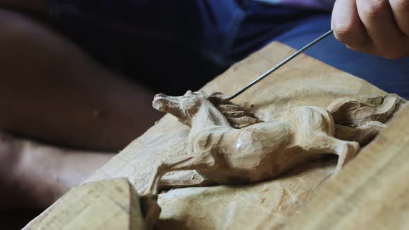Handmade horse Balinese craftsman