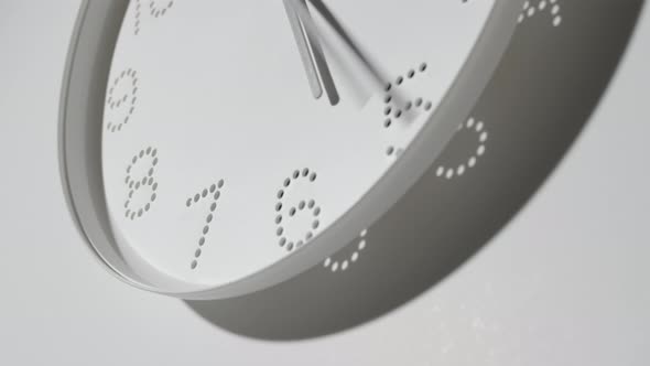 Dotted White Clock Face on Wall All Day