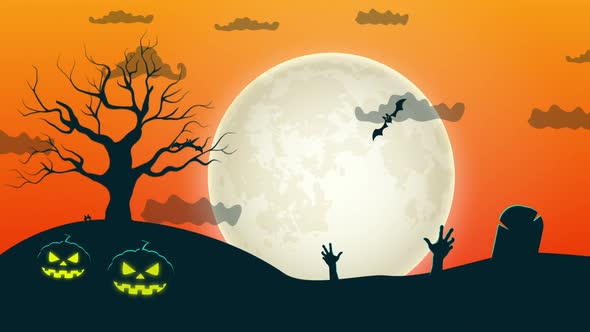 halloween background with pumpki and halloween background with bats