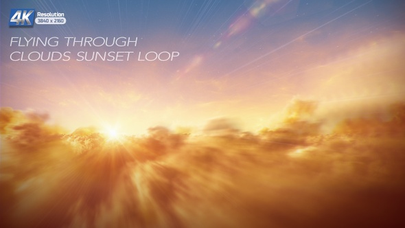 Flying Through Clouds Sunset Loop