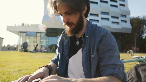 Pleased Student with Laptop