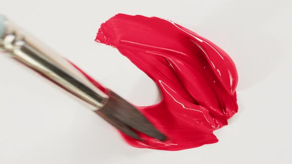 Mixing Red Paint Closeup