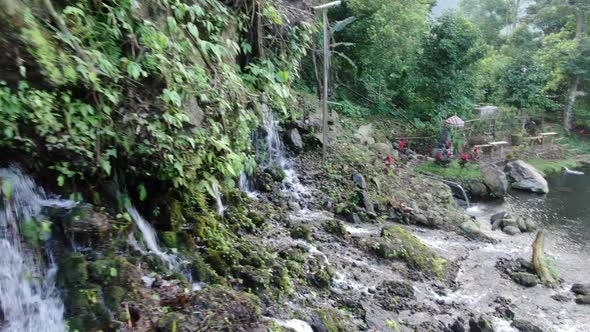 Waterfall and Dam in Tropical Forest