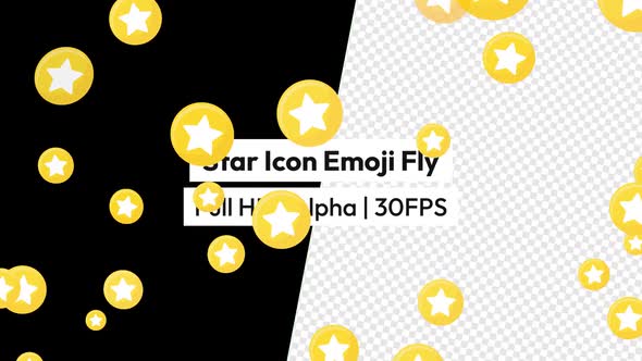 Star React Emoji Flying with Alpha