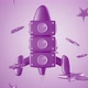 Rocket Toy Flyng Among Stars 3d Purple Kids Background - VideoHive Item for Sale