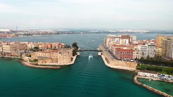 Aerial view of Taranto, Italy