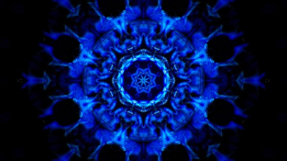 Symmetrical Glittering Blue Energy Loop 4K 05