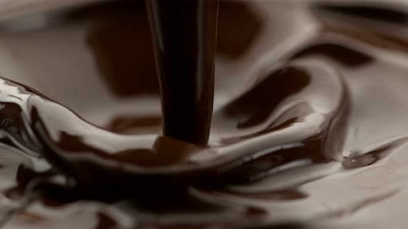 Super Slow Motion Shot of Pouring Melted Chocolate at 1000 Fps