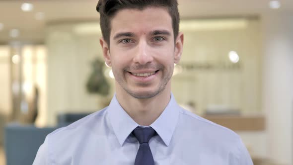 Smiling Businessman in Office