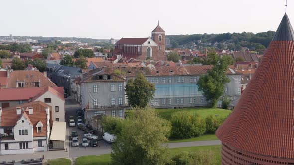 Kaunas Old Town Castle Rooftop Panorama, Lithuania