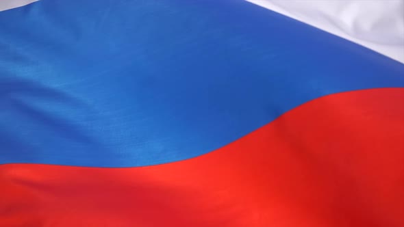 The Russian Flag Flutters in the Wind