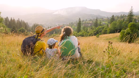 Free Family Looking at Landscape Travel Ukraine