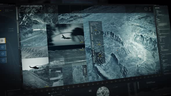 Modern Radar operation network system has found the enemy base in a desert alt