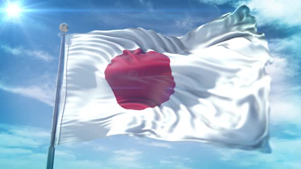 4K 3D Japan Flag