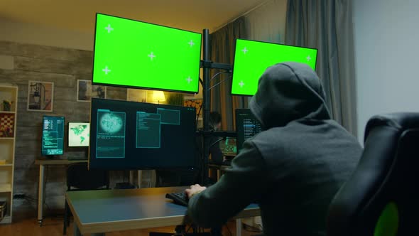 Hacker with a Hoodies Making a Dangerous Malware