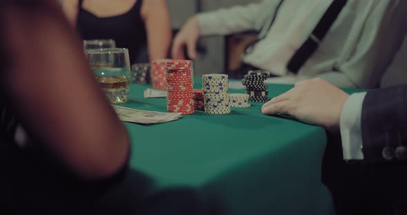 Playing Chips are Placed on the Table the Player Makes a Bet in Poker