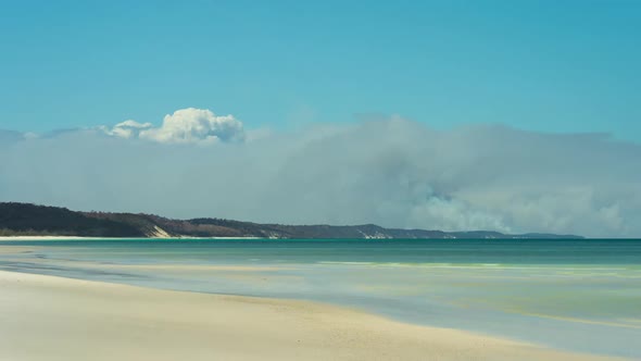 Smoke From A Large Bushfire Burning On Fraser Island