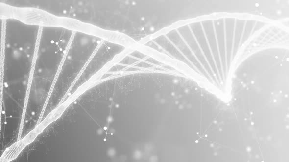 Genetic Research of DNA Strand in Biochemistry Laboratory on White Background alt